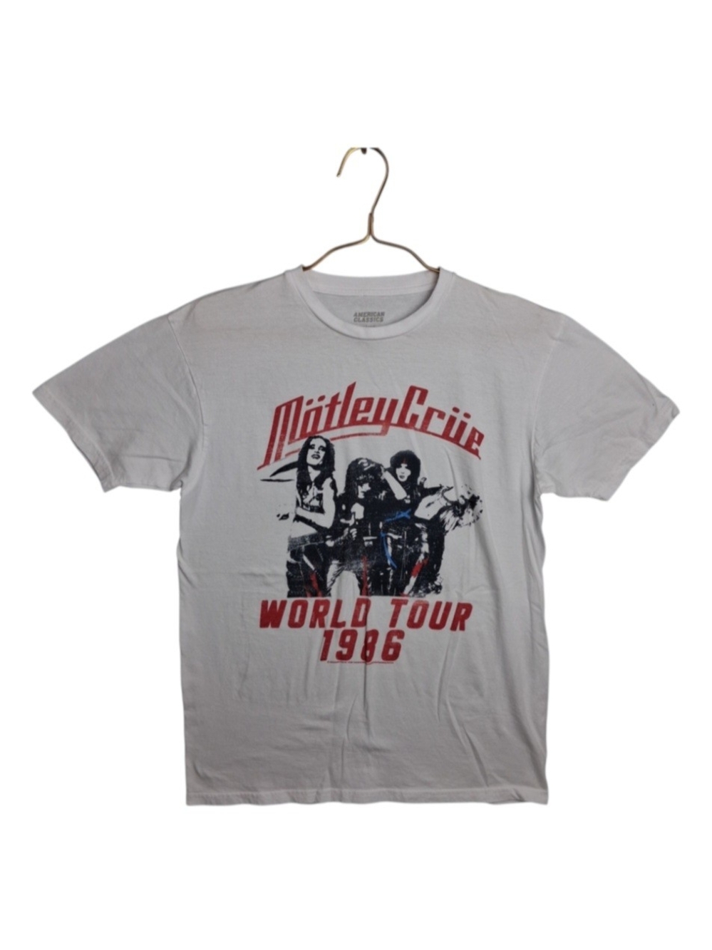 Motley Crue Shirt Mens Medium White 1986 World Tour Graphic Rock Band Tee 2019